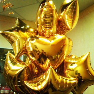 Воздушные шары - «Звёзды», золотые (65 см)